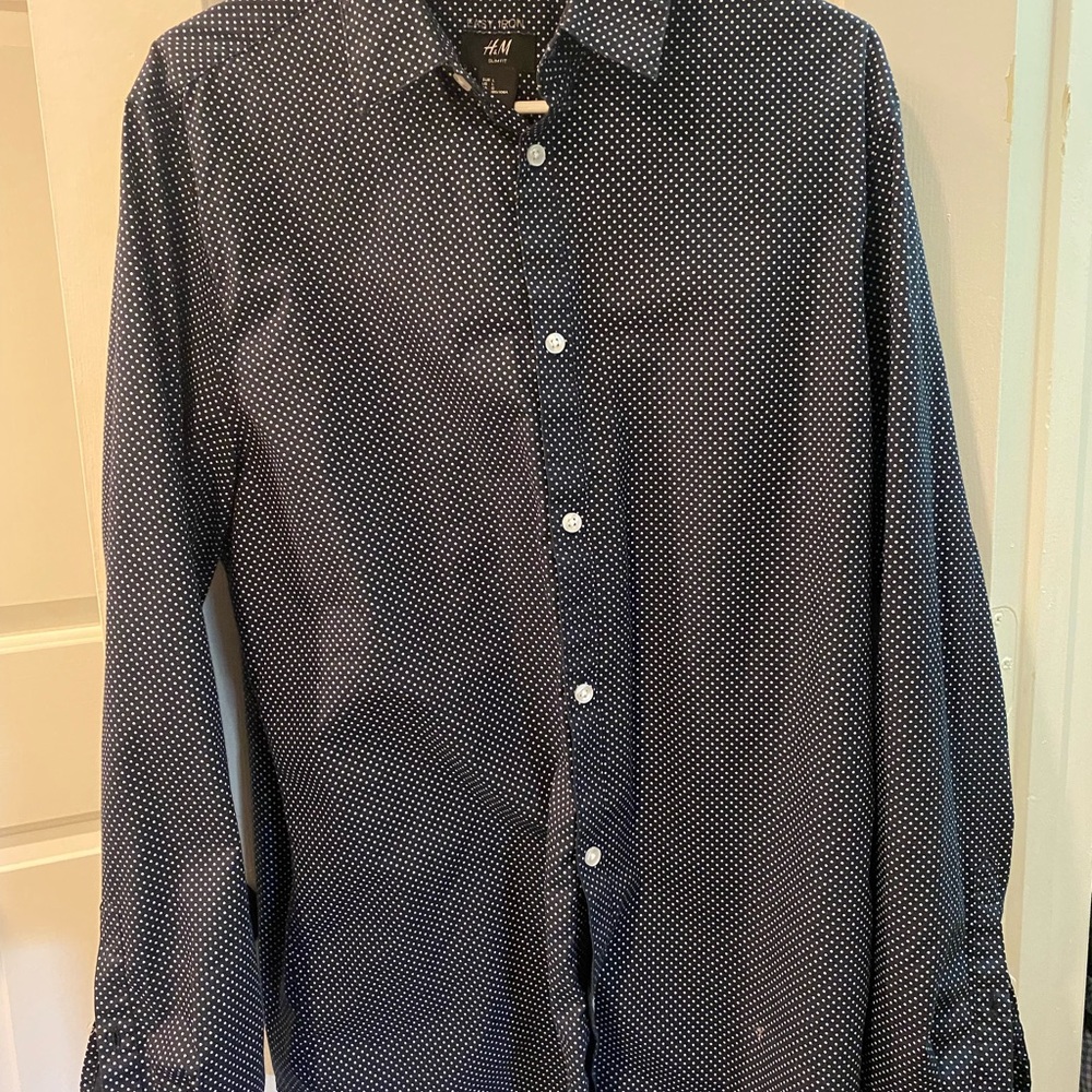H&M Blue Casual Button Down Shirt